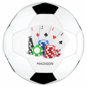 Custom Name Poker / Casino Soccer Ball