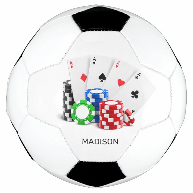 Custom Name Poker / Casino Soccer Ball (Front)