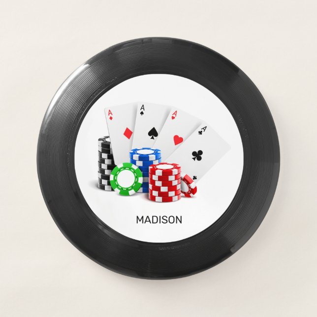 Custom Name Poker / Casino Wham-O Frisbee (Front)