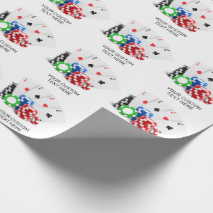 Custom Name Poker / Casino Wrapping Paper