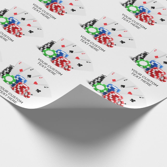Custom Name Poker / Casino Wrapping Paper (Corner)