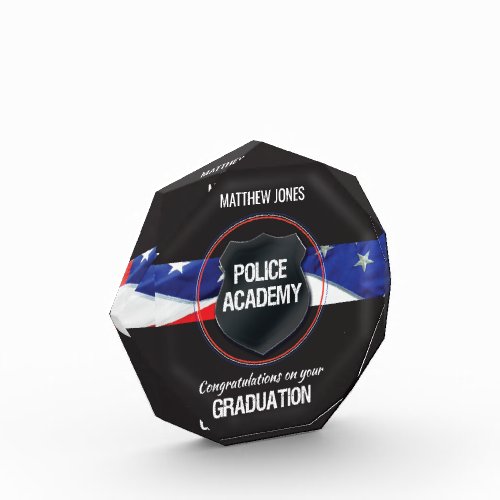 Custom Name Police Academy Graduation Acrylic Award