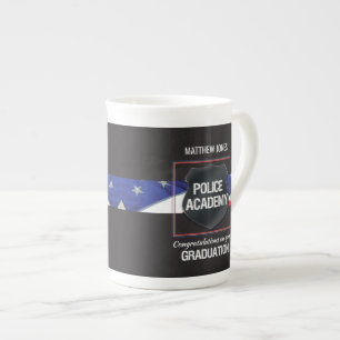 Custom Name, Police Academy Graduation Bone China Mug