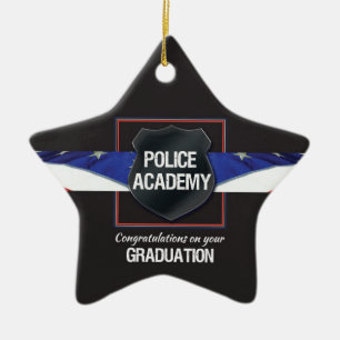 Custom Name, Police Academy Graduation Ceramic Ornament