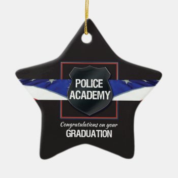 Custom Name  Police Academy Graduation Ceramic Ornament by sandrarosecreations at Zazzle