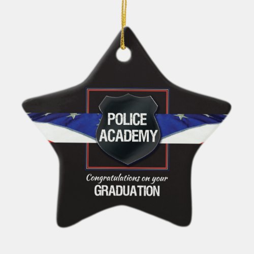 Custom Name Police Academy Graduation Ceramic Ornament