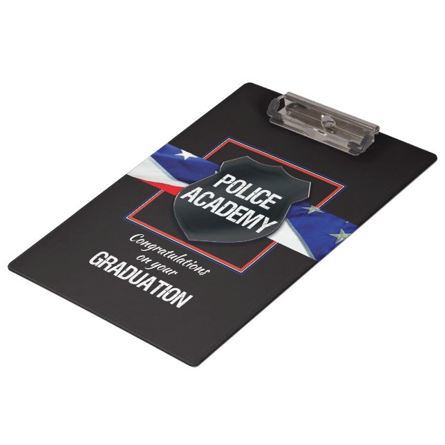 Custom Name, Police Academy Graduation Clipboard (Angled)