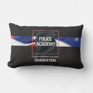 Custom Name, Police Academy Graduation Lumbar Pillow