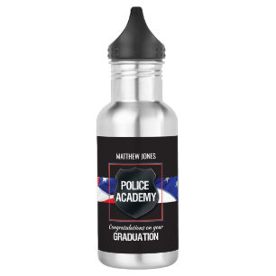 Custom Name, Police Academy Graduation Stainless Steel Water Bottle
