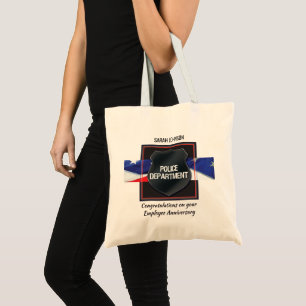 Custom Name, Police Employee Anniversary Tote Bag