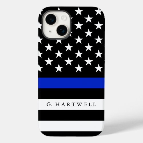 Custom Name Police Flag Case_Mate iPhone 14 Case