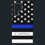 Custom Name Police Flag Samsung Galaxy S22 Ultra Case<br><div class="desc">A custom name police flag Galaxy S22 Ultra Case. It features a cropped thin blue line police-themed American flag. In between the lines is a spot for your name or your gift recipient's name. Bold and vibrant and a way to show your love for the country and us law enforcement....</div>