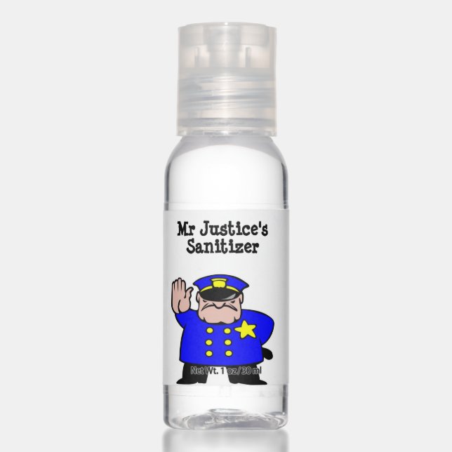 Custom name police man hand sanitizer (Front)