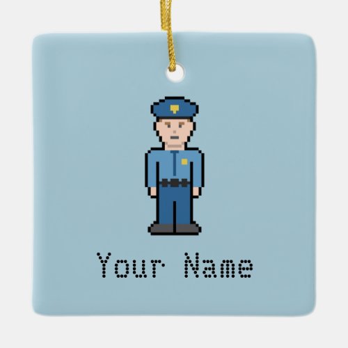 Custom Name Police Officer Ceramic Ornament