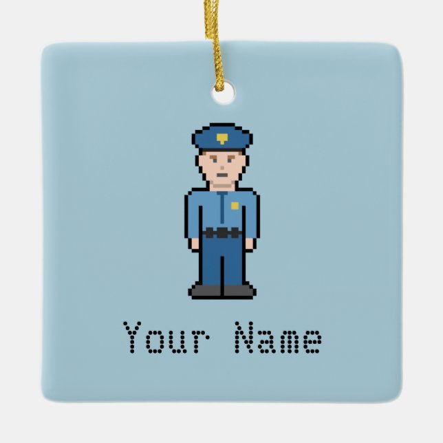 Custom Name Police Officer Ceramic Ornament (Front)