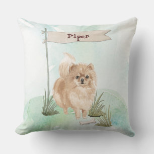Custom Name Pommeranian Pet Dog Throw Pillow