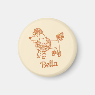 Custom Name Poodle Ornament – Handdrawn Dog Gift Magnet