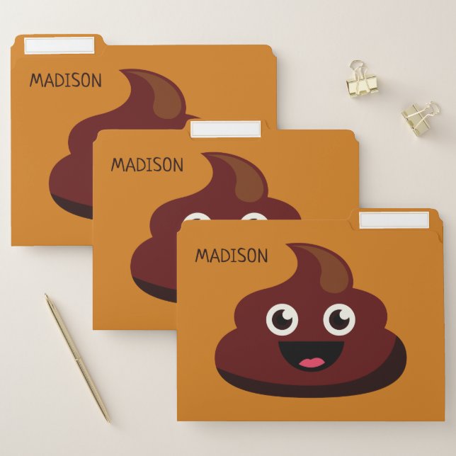 Custom name POOP file folder set (Set)