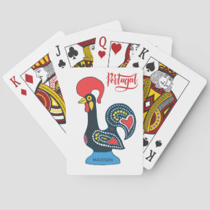 Custom Name Portugese Rooster Poker Cards