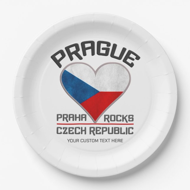 Custom name PRAGUE Paper Plates (Front)