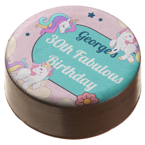 Custom Name Prank Unicorn Birthday Party Chocolate Covered Oreo