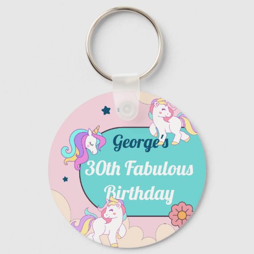 Custom Name Prank Unicorn Birthday Party Keychain