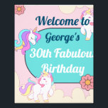 Custom Name, Prank Unicorn Birthday Party Photo Print<br><div class="desc">Check out the rest of the Unicorn Prank Party Collection

Customize these poster and your Unicorn Birthday Party banner and invitation,  edit all the text and details.</div>