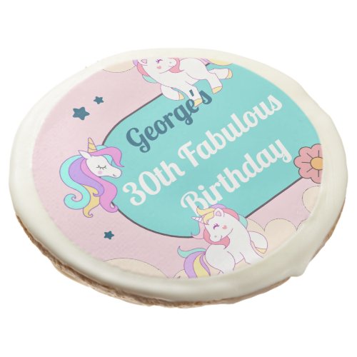 Custom Name Prank Unicorn Birthday Party Sugar Cookie