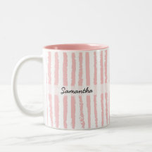 Custom Name Preppy Pink Striped 