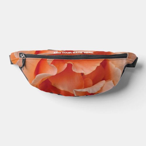 Custom Name Pretty PEACH ROSE Fanny Pack