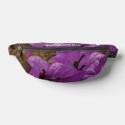 Custom Name Pretty PURPLE FLOWERS Fanny Pack