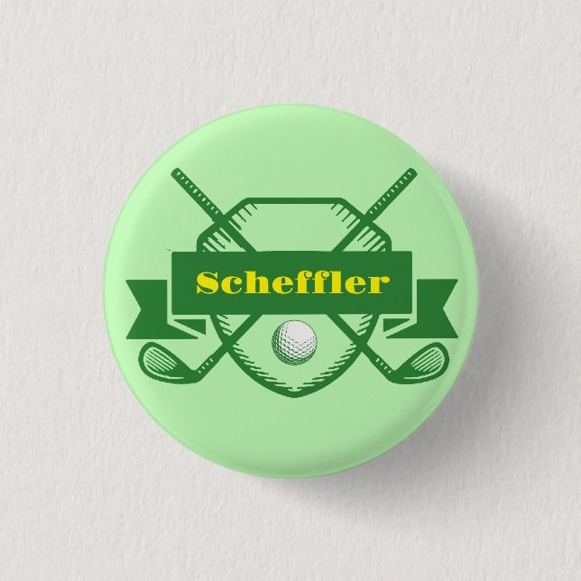Custom Name Pro Golf Player Fan Club Button (Front)