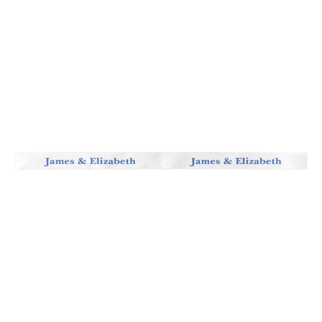 Custom Name Professional Minimalist Plain Blue Satin Ribbon (Front)