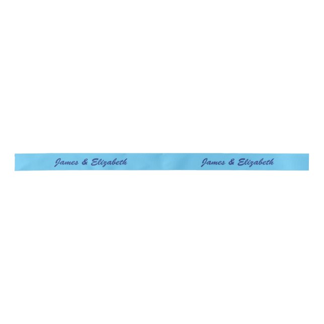 Custom Name Professional Minimalist Sky Blue Satin Ribbon (Front)