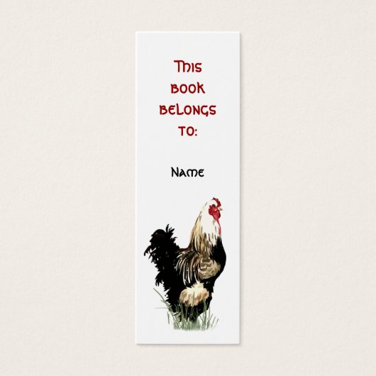 Custom Name Proud Farm Rooster Bookmark (Front)