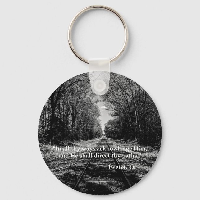 Custom Name Proverbs Scripture “In All Thy Ways…” Keychain (Front)