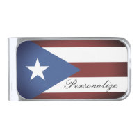 Custom name Puerto Rico flag money clip gift