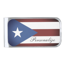 Custom name Puerto Rico flag money clip gift