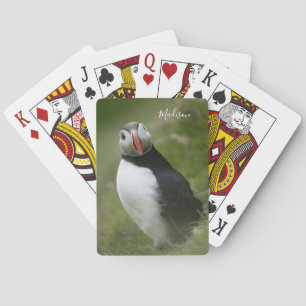 Custom name Puffin playing cards