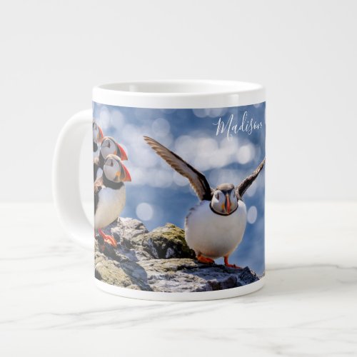 Custom name Puffins jumbo mug