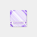 [ Thumbnail: Custom Name - Purple and White Striped Pattern Pos Notes ]