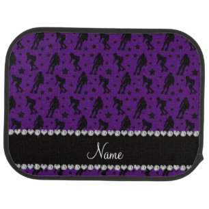 Custom name purple roller derby stars car floor mat