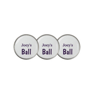 Custom name purple text golf ball marker
