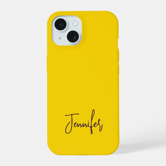 Custom name purple text yellow iphone case (Back)