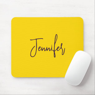 Custom name purple text yellow mouse pad