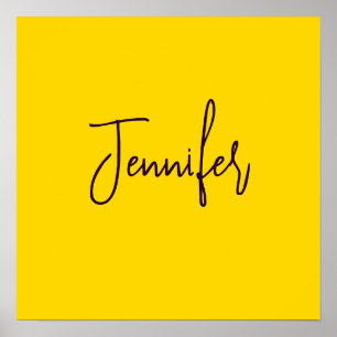 Custom name purple text yellow poster