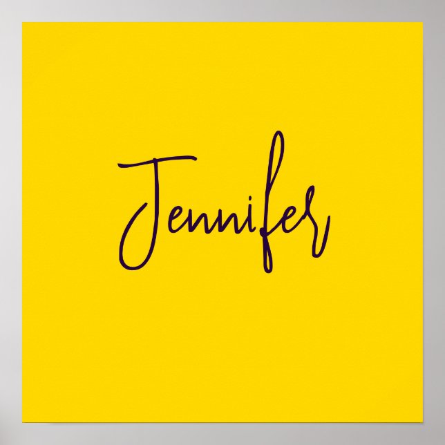 Custom name purple text yellow poster (Front)