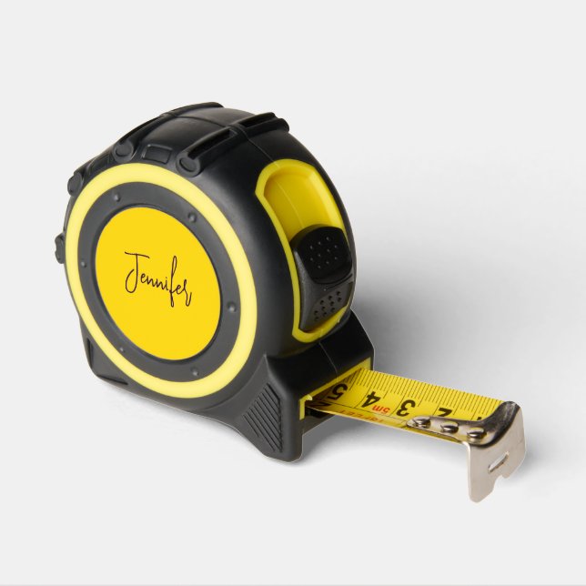 Custom name purple text yellow tape measure (Angle)