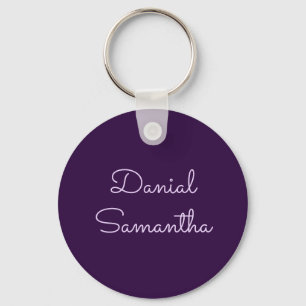 Custom Name Purpule Personalized Keychain