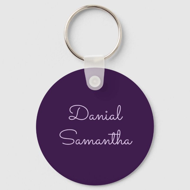 Custom Name Purpule Personalized  Keychain (Front)